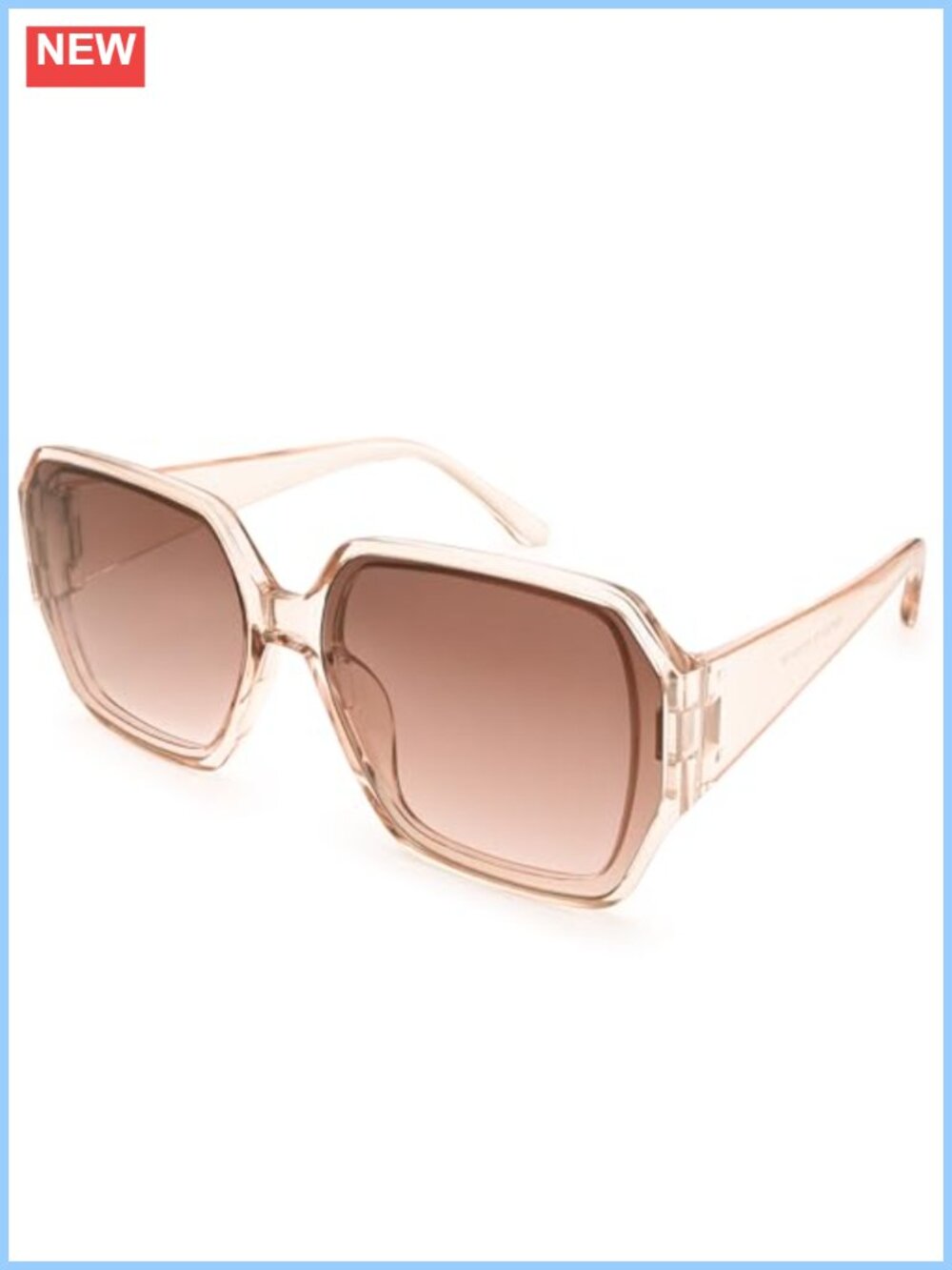 Oversized Square Sunglasses UV400 Protection Full-Frame Plastic